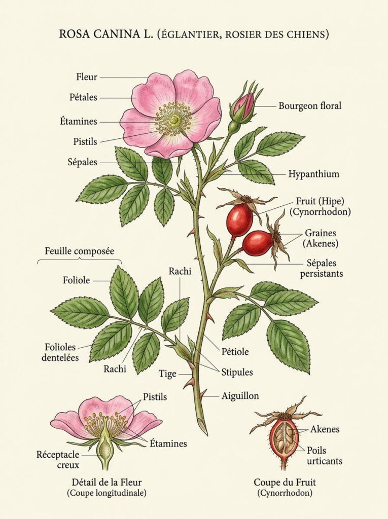 Détails de Rosa canina