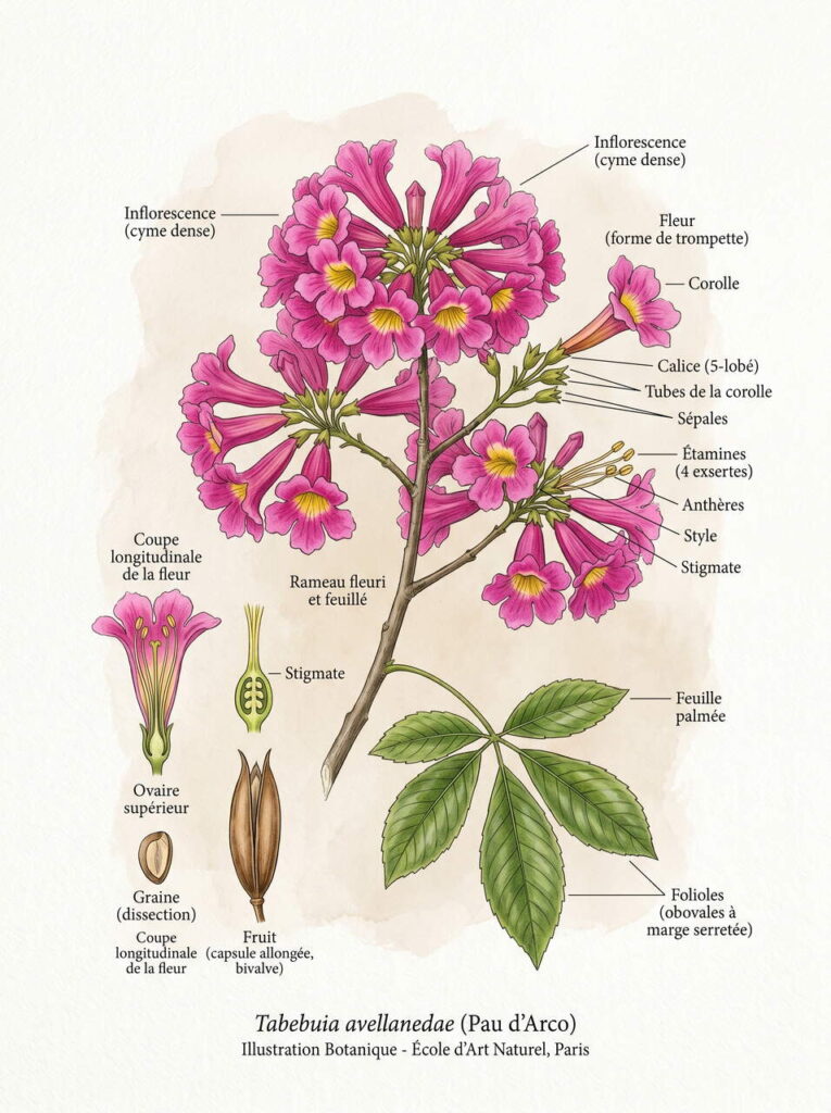 Illustration botanique Tabebuia