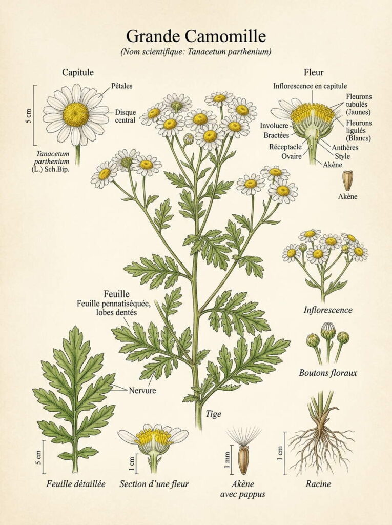 Illustration Tanacetum parthenium