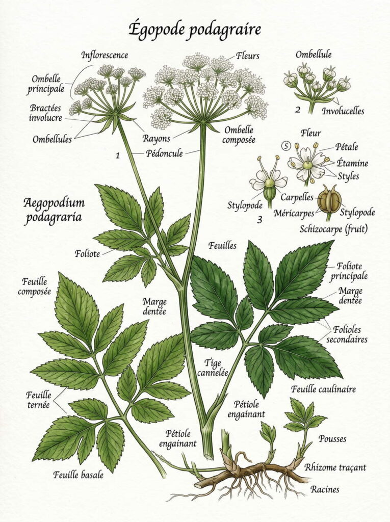 Illustration botanique égopode