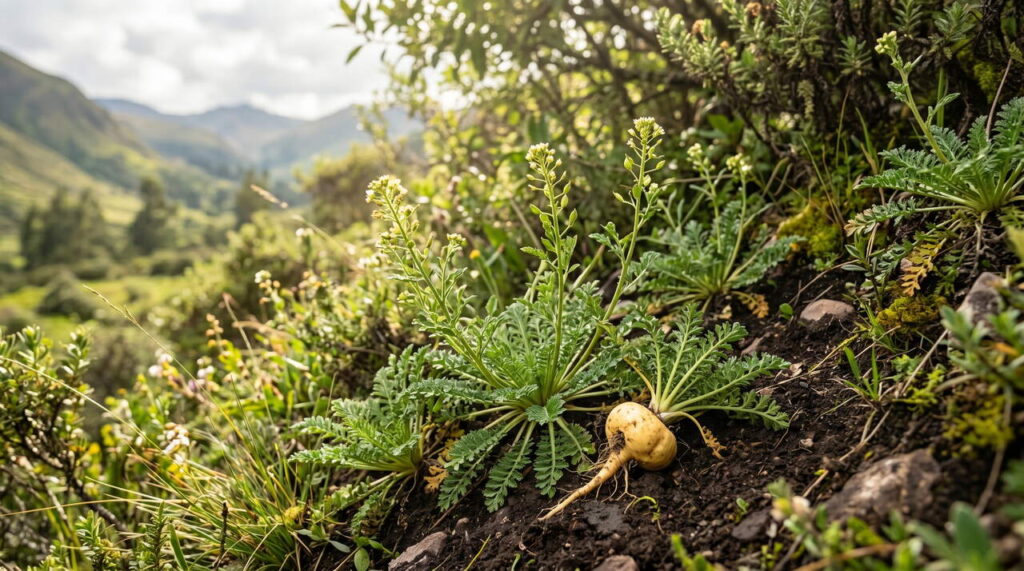 Lepidium meyenii en milieu naturel