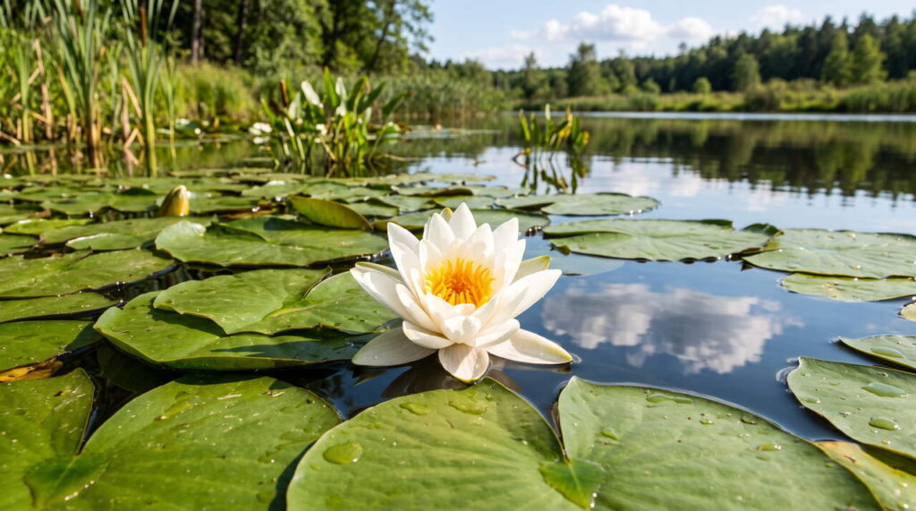 Nymphaea alba fleur blanche