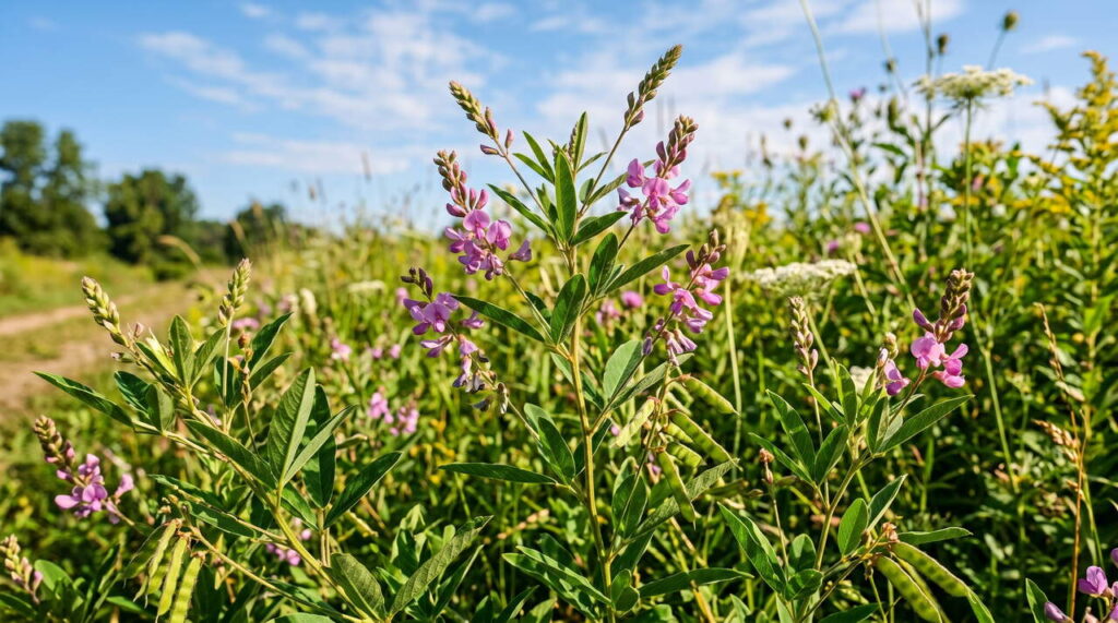 Plantes de desmodium en fleurs