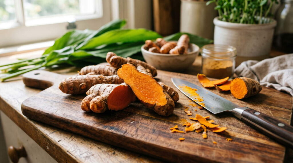 Curcuma racines fraîches