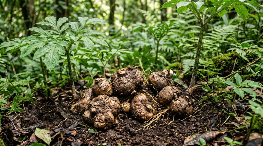 Rhizomes d'Amorphophallus konjac Rhizomes d'Amorphophallus konjac