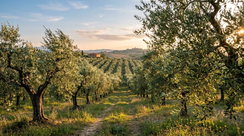 Verger d'olives et nature