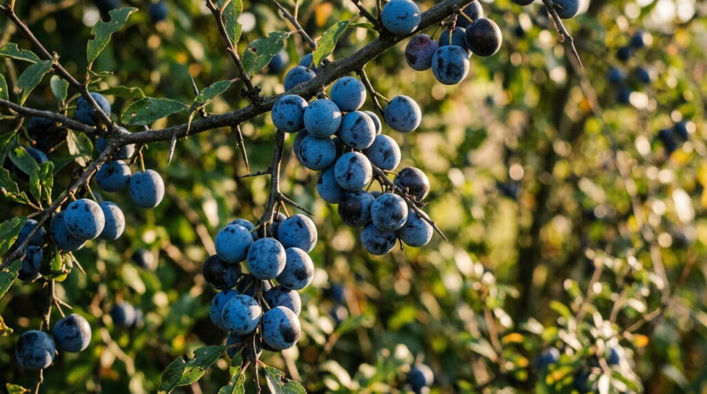 Fruits de prunus spinosa Fruits du prunus spinosa