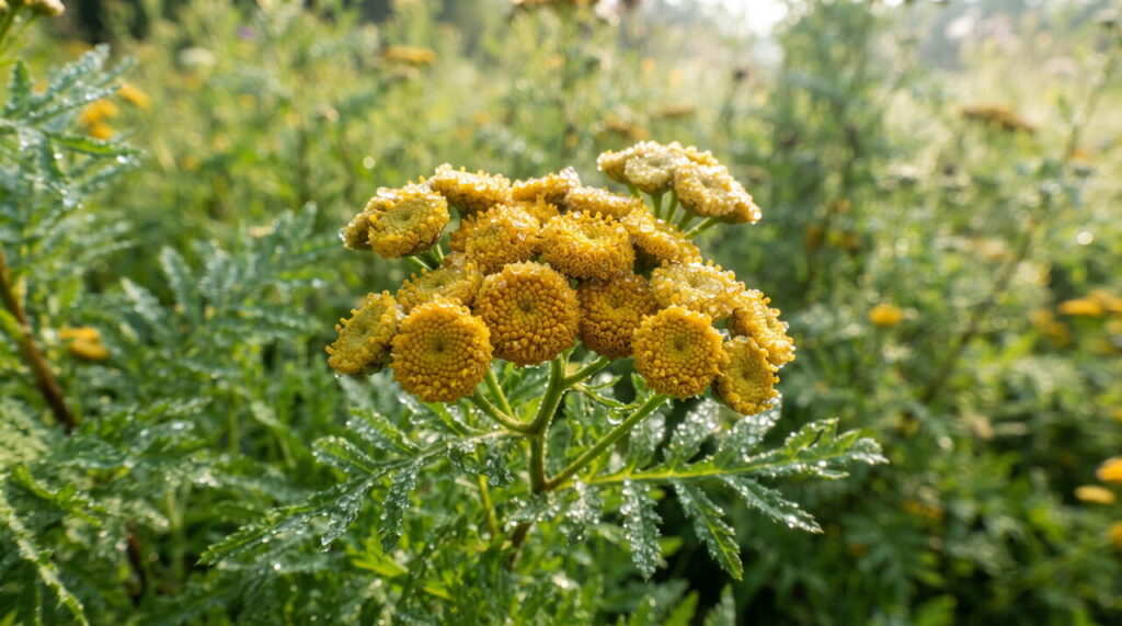 Gros plan sur les fleurs de Tanacetum