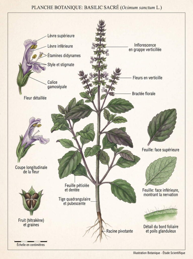 Illustration botanique Ocimum sanctum