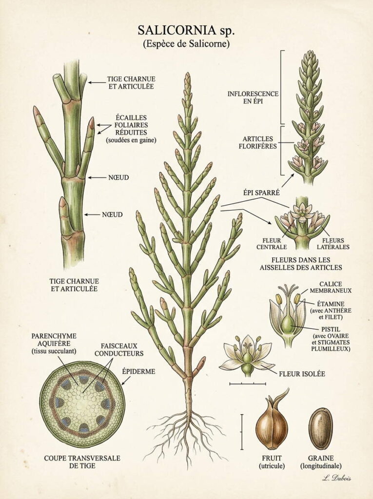 Détails de la salicorne botanique