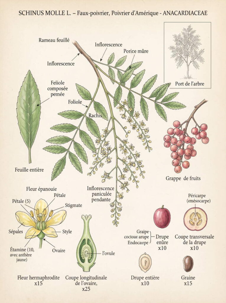 Feuilles de schinus molle