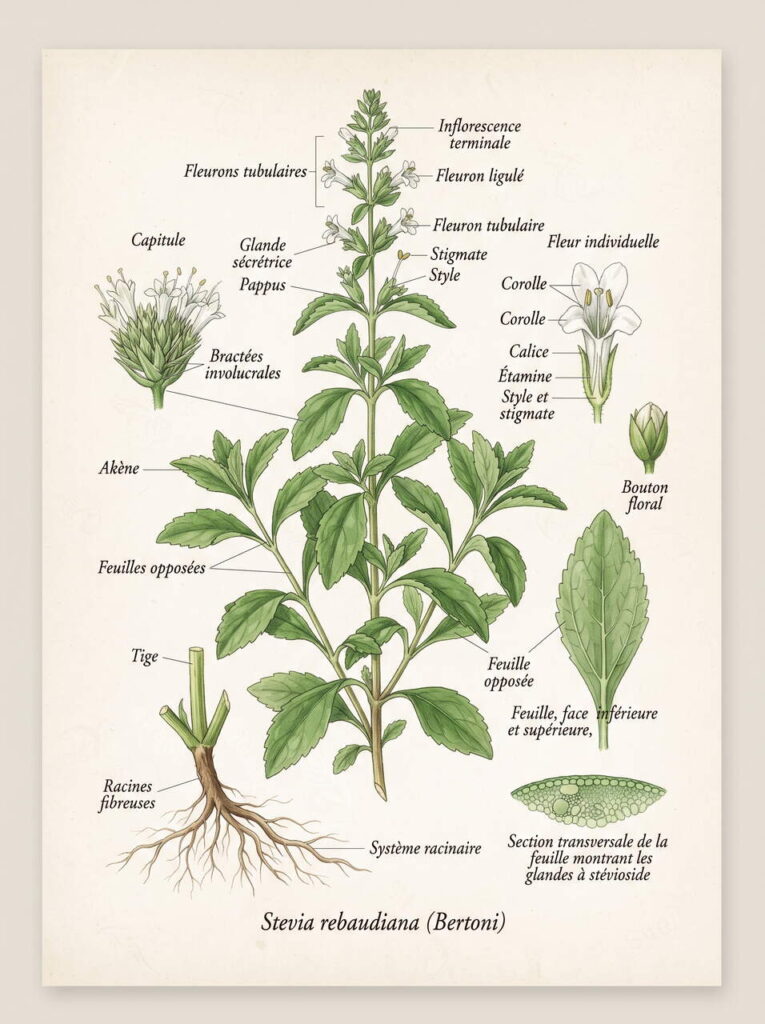 Illustration botanique stevia