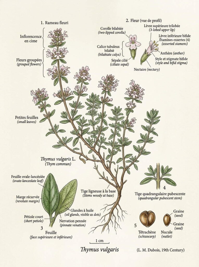Illustration botanique du thym