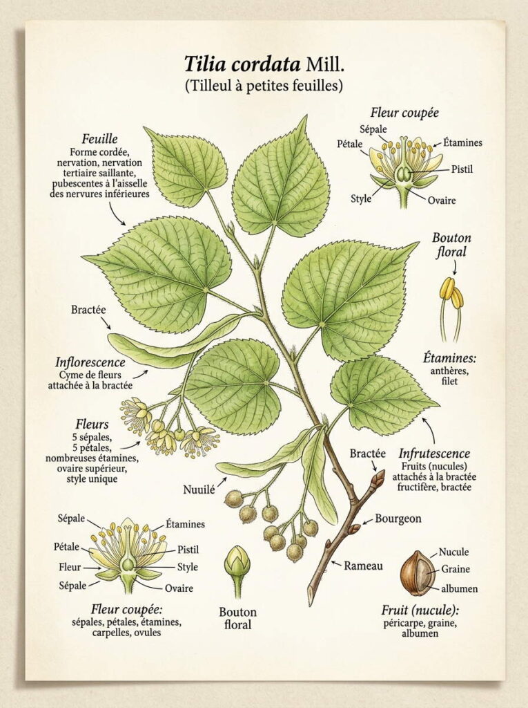 Illustration botanique tilleul