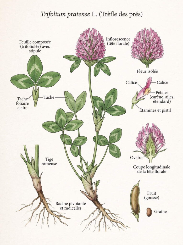 Illustration trèfle violet