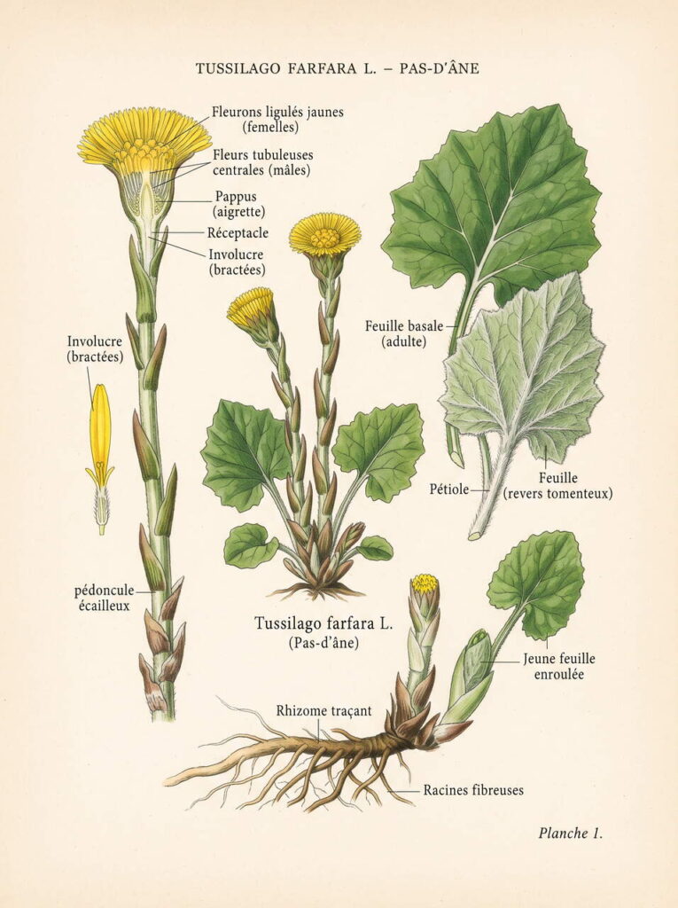 Illustration botanique tussilago