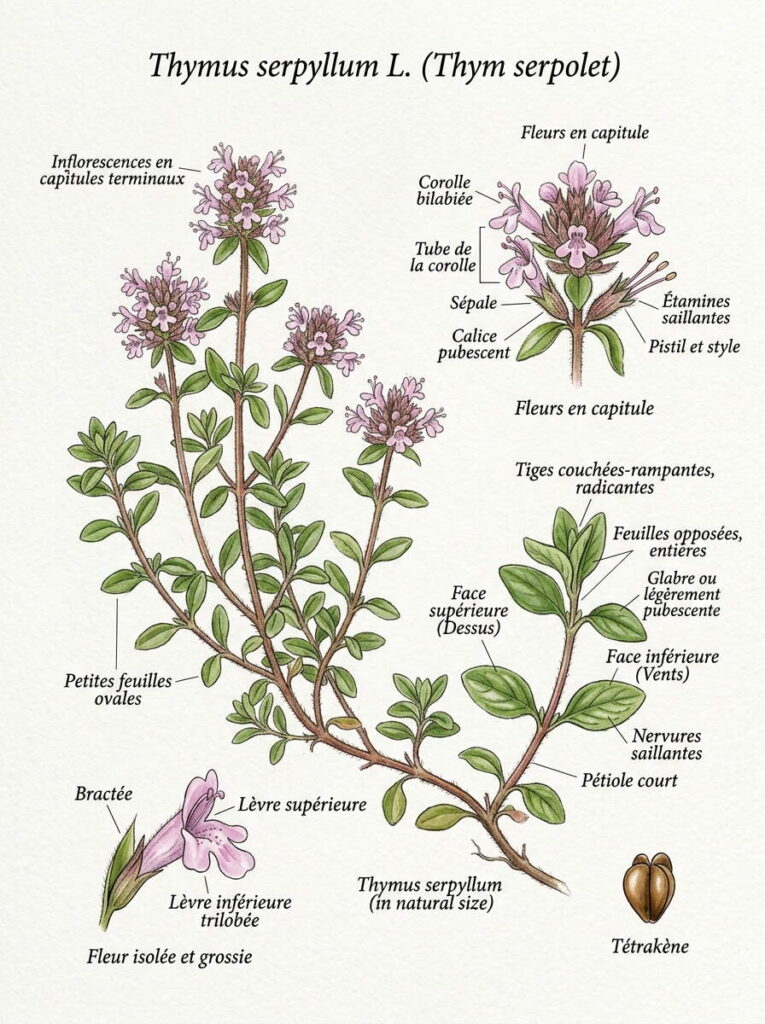Illustration botanique Thymus serpyllum