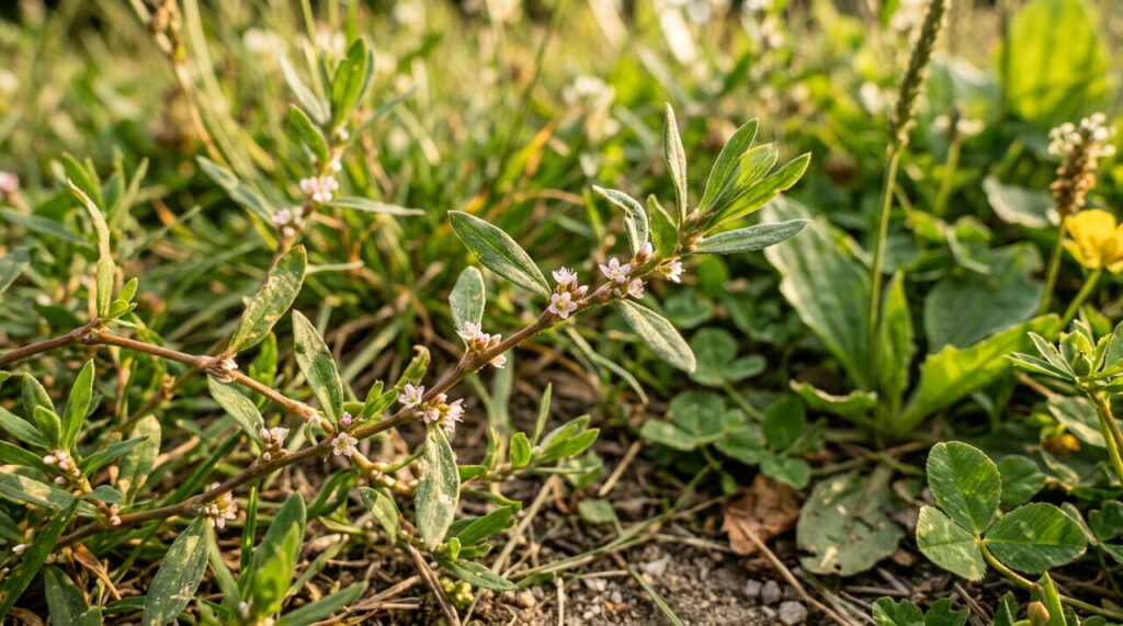 Polygonum aviculare dans le parc Knotweed dans le jardin