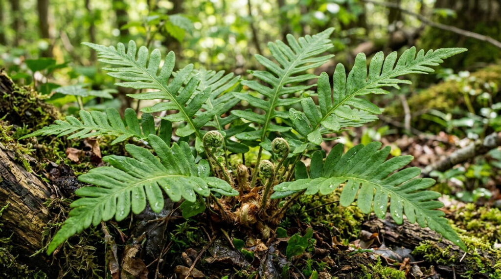 Polypode sur rocher détaillé Polypode sur rocher