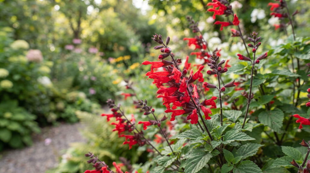 Fleurs rouges de Salvia elegans