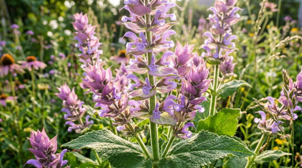 Sauge sclarée en fleurs