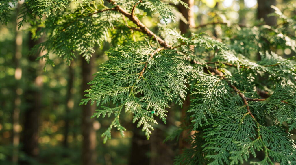 Feuilles de thuya occidentalis