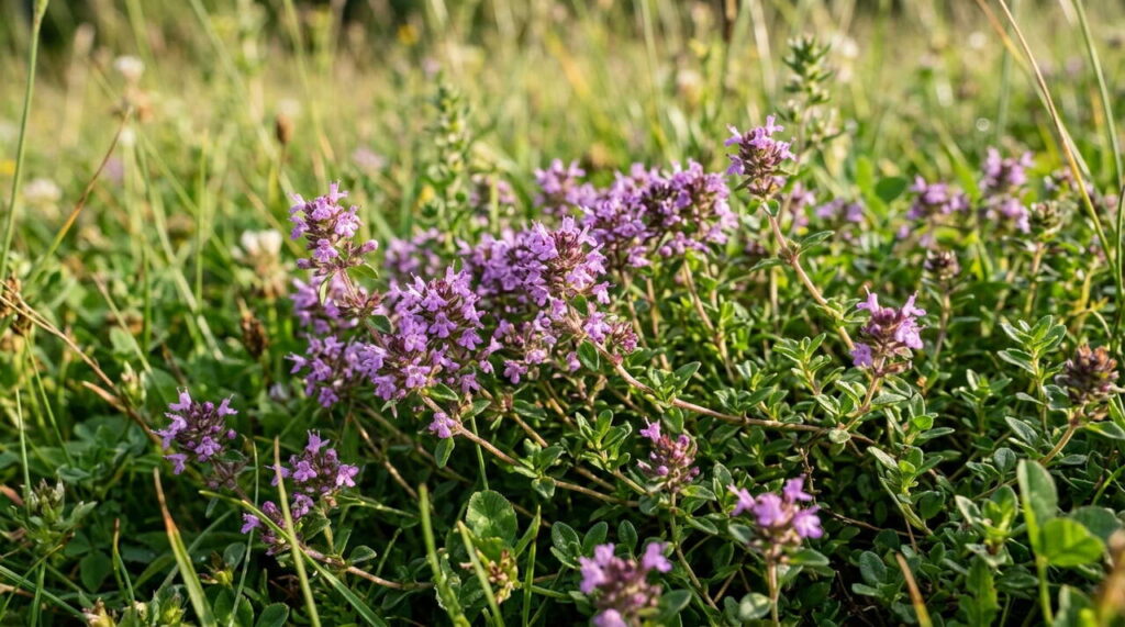 Thymus serpyllum en fleurs