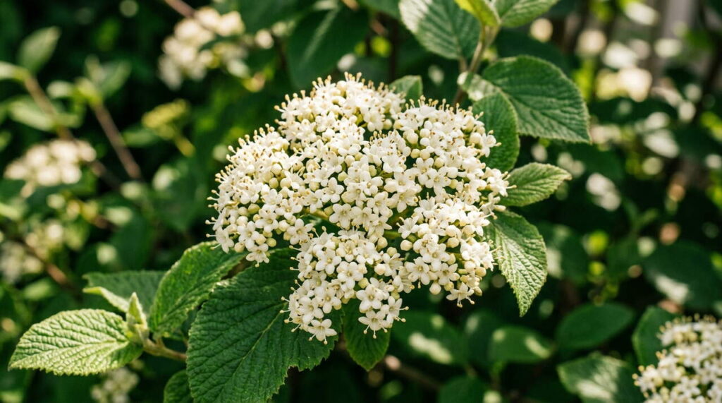 Fleur de viburnum lantana en pleine floraison Viburnum lantana en fleurs