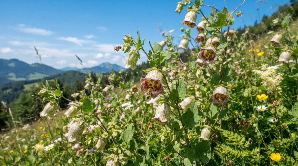 Fleurs de codonopsis en plein été Fleurs de codonopsis en pleine floraison