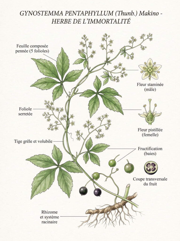 Illustration botanique gynostemma