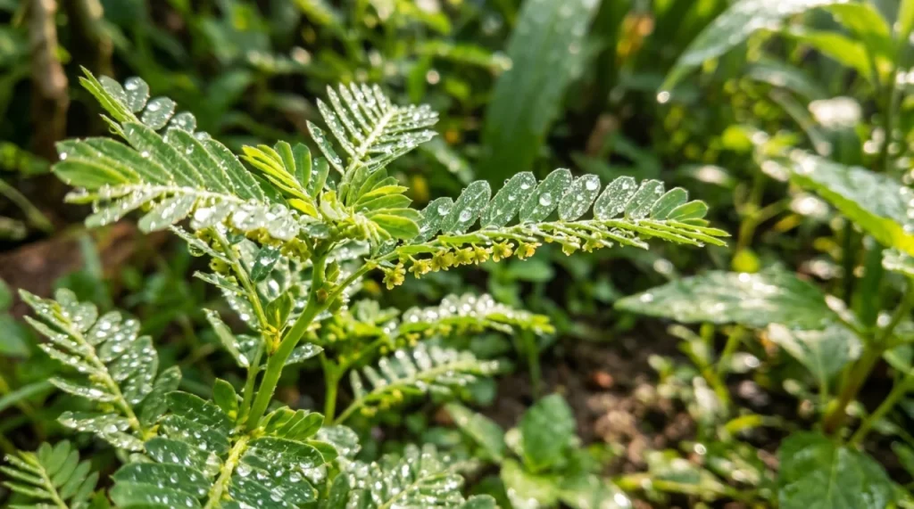 Gros plan de phyllanthus niruri Phyllanthus niruri