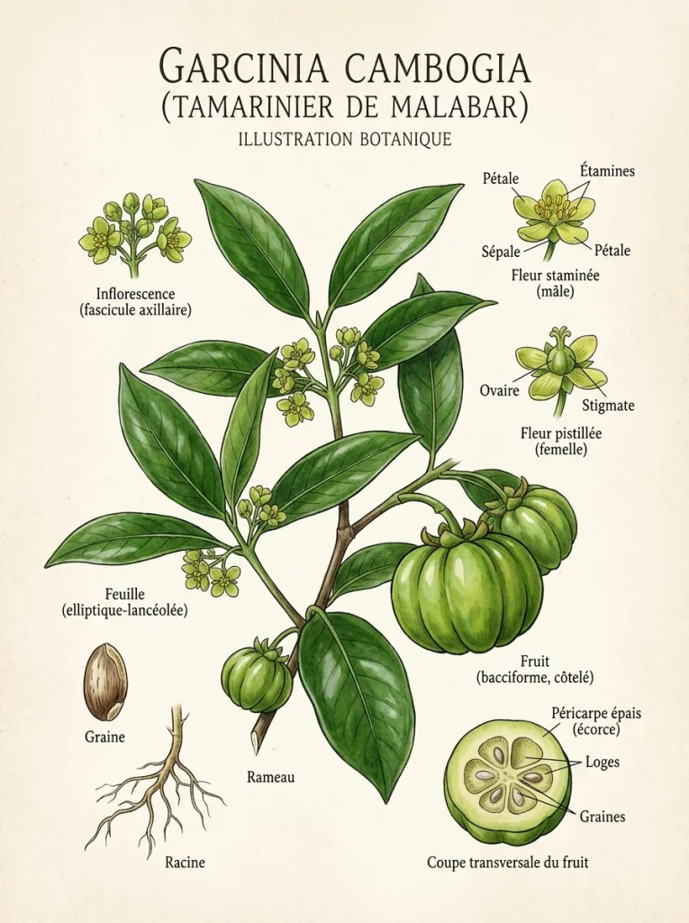 Illustration botanique garcinia cambogia